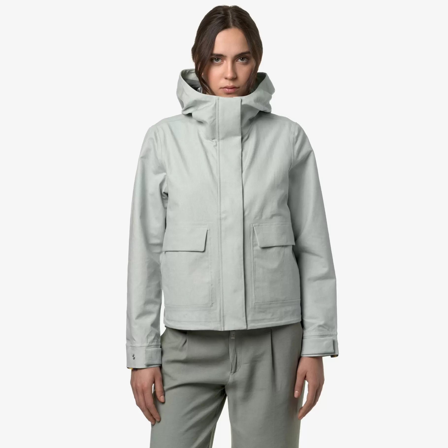 Short Jackets*K-WAY Sarthe Linen Blend 2L - Jackets - Short - Woman - Grey Sage-Silver