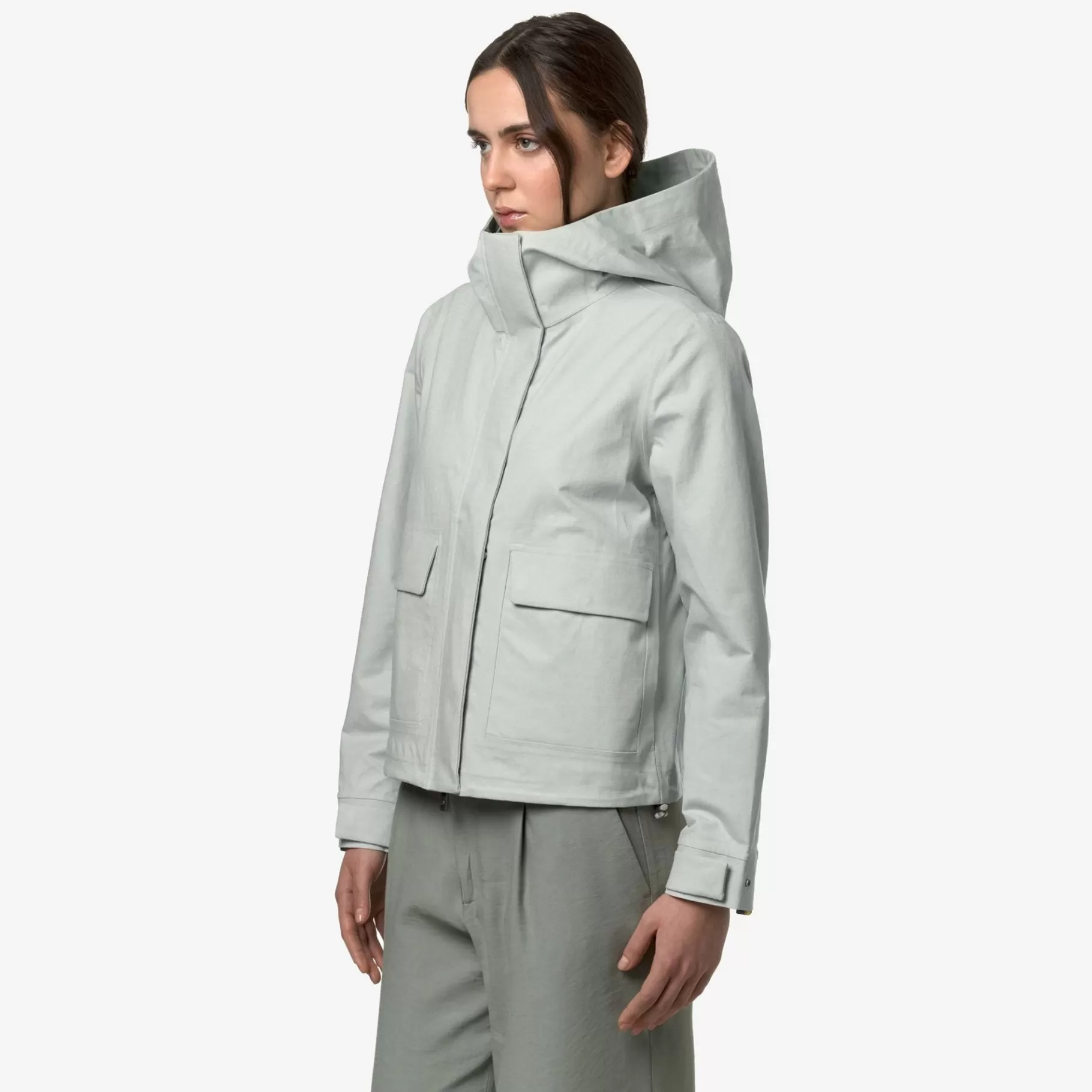 Short Jackets*K-WAY Sarthe Linen Blend 2L - Jackets - Short - Woman - Grey Sage-Silver