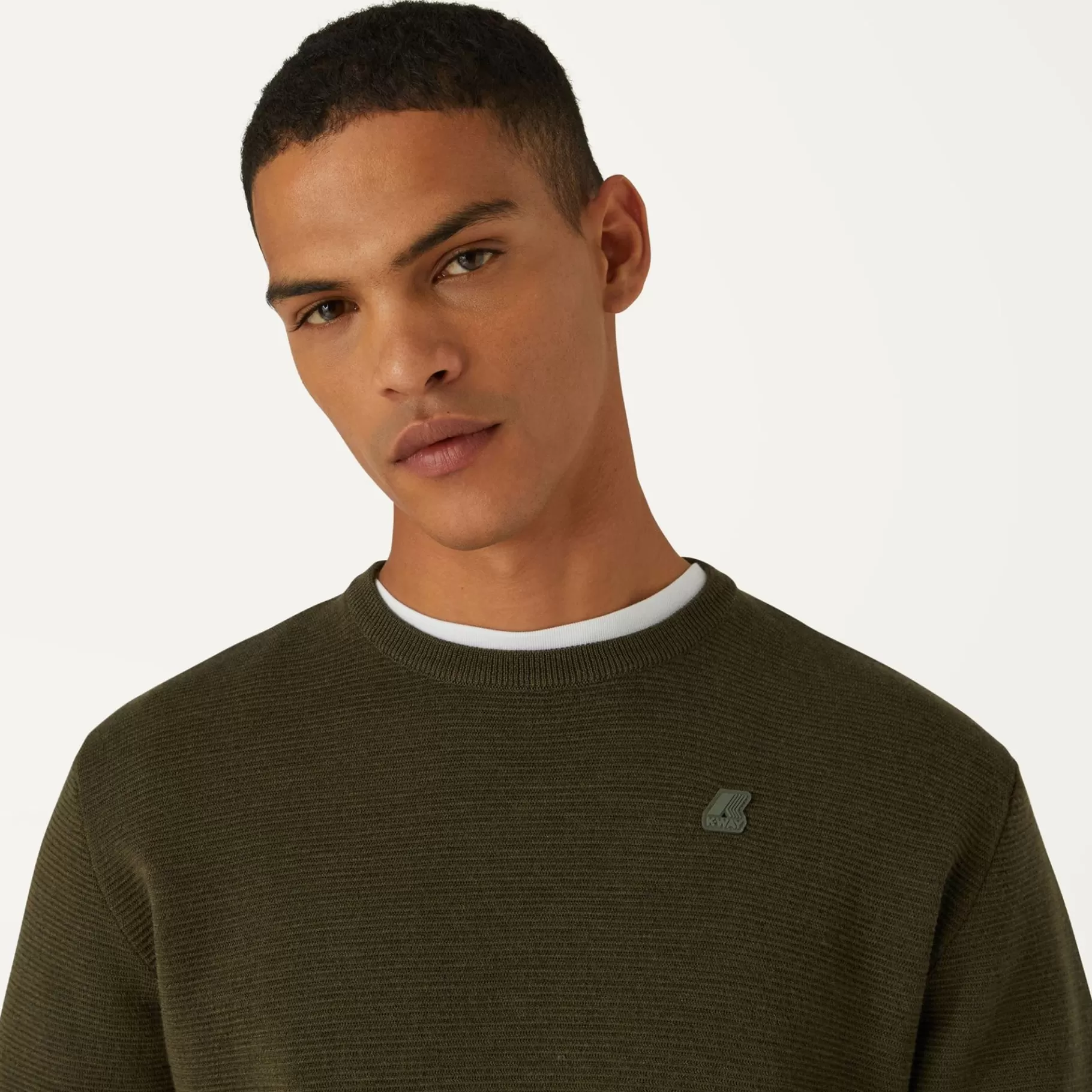 Jumpers & Pullovers*K-WAY Sebastien Easy Care - Knitwear - Pullover - Man - Green Blackish