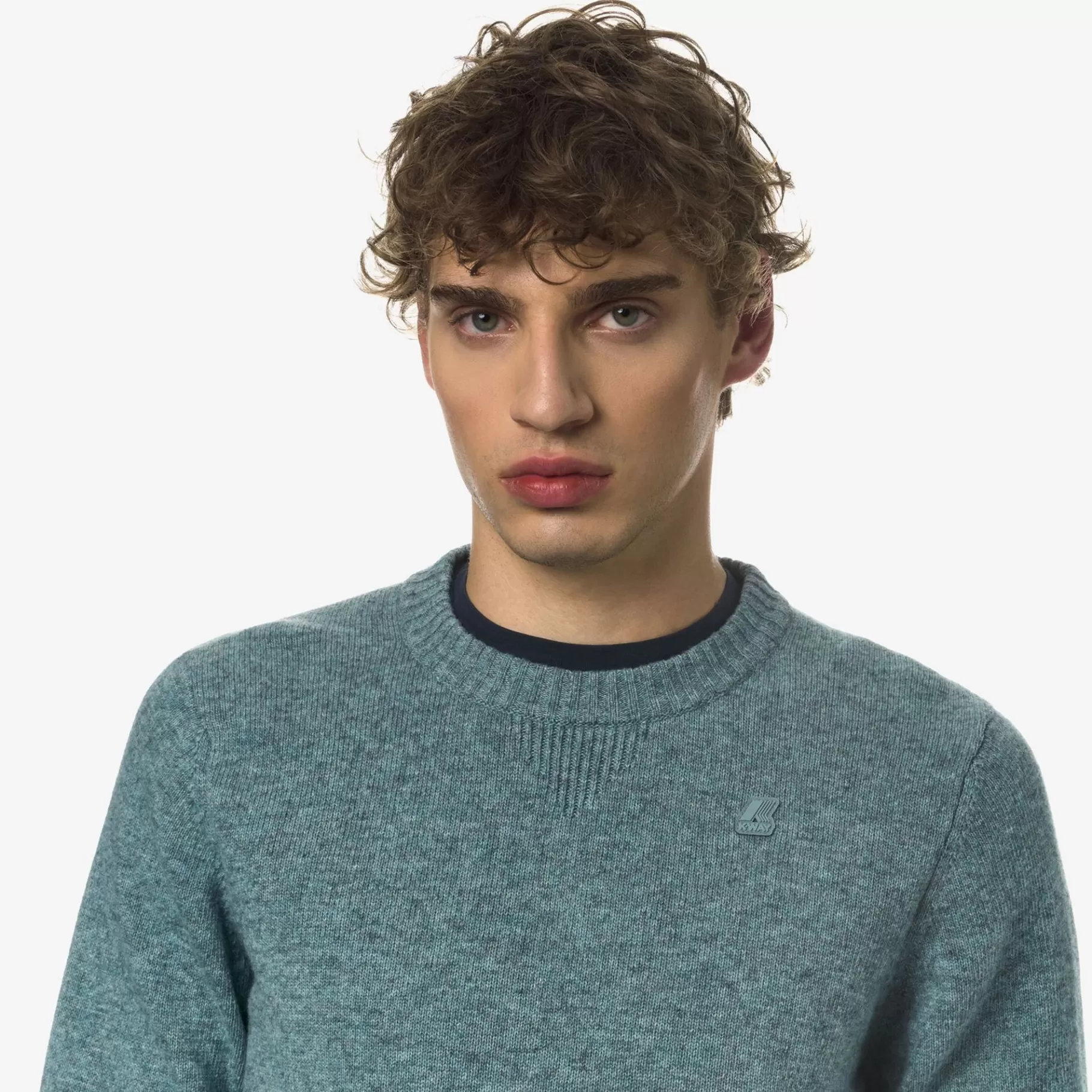 Jumpers & Pullovers*K-WAY Sebastien Lambswool - Knitwear - Pullover - Man - Green Acquamarina