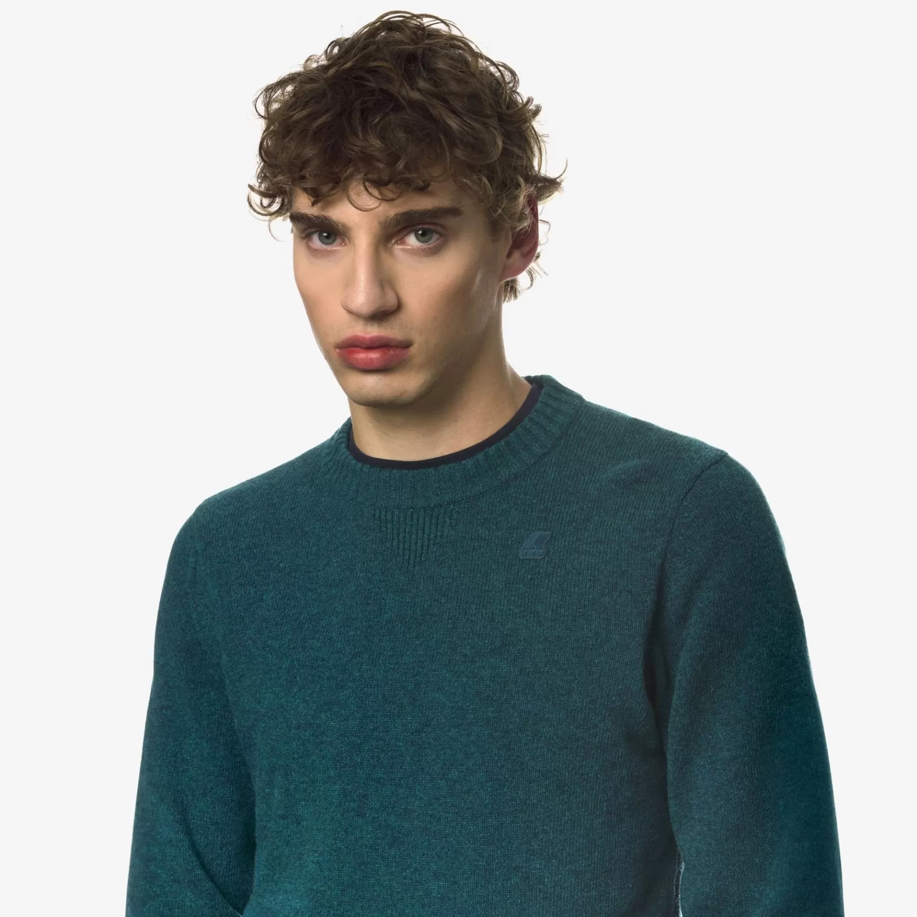 Jumpers & Pullovers*K-WAY Sebastien Lambswool - Knitwear - Pullover - Man - Green Petrol