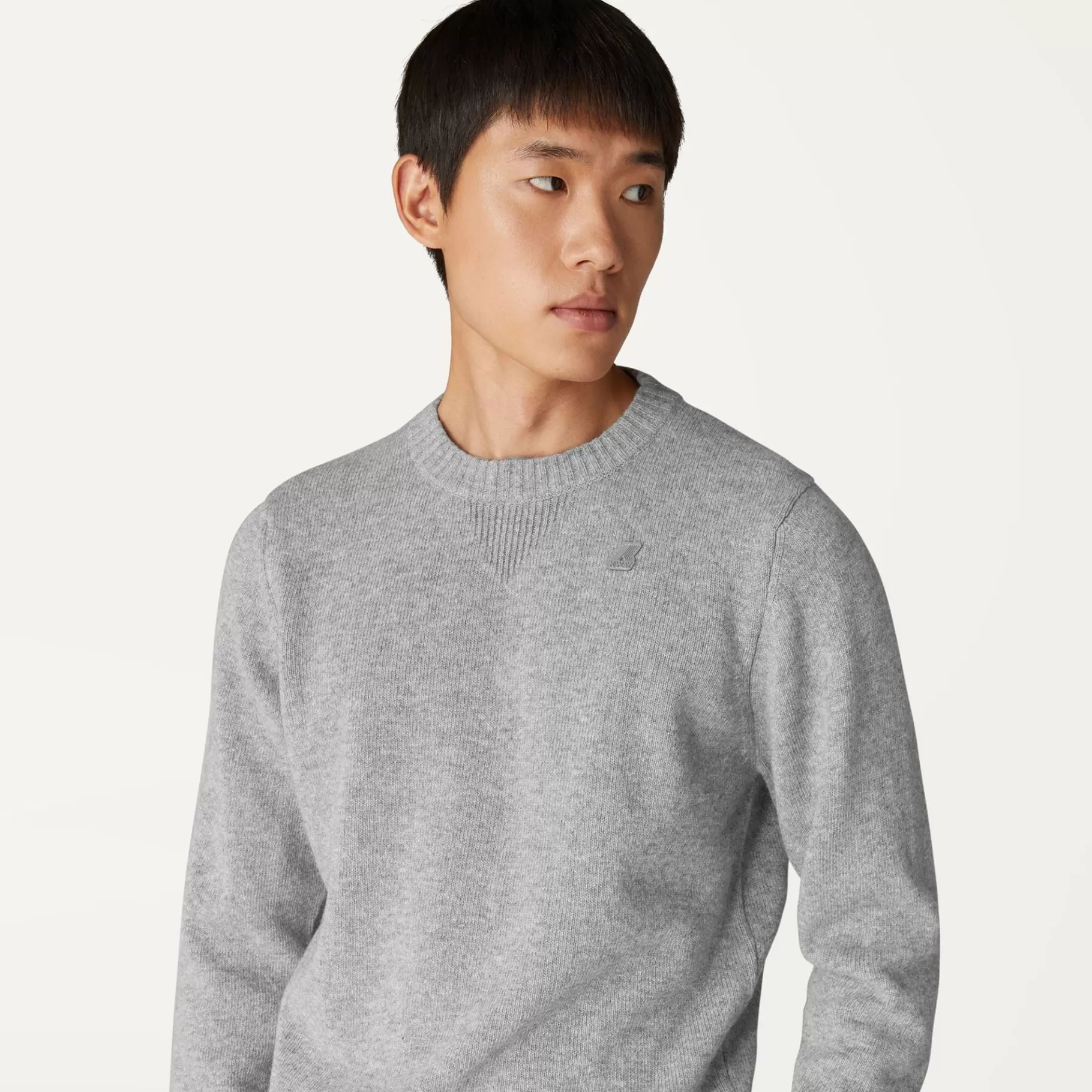 Jumpers & Pullovers*K-WAY Sebastien Lambswool - Knitwear - Pullover - Man - Grey Md Steel