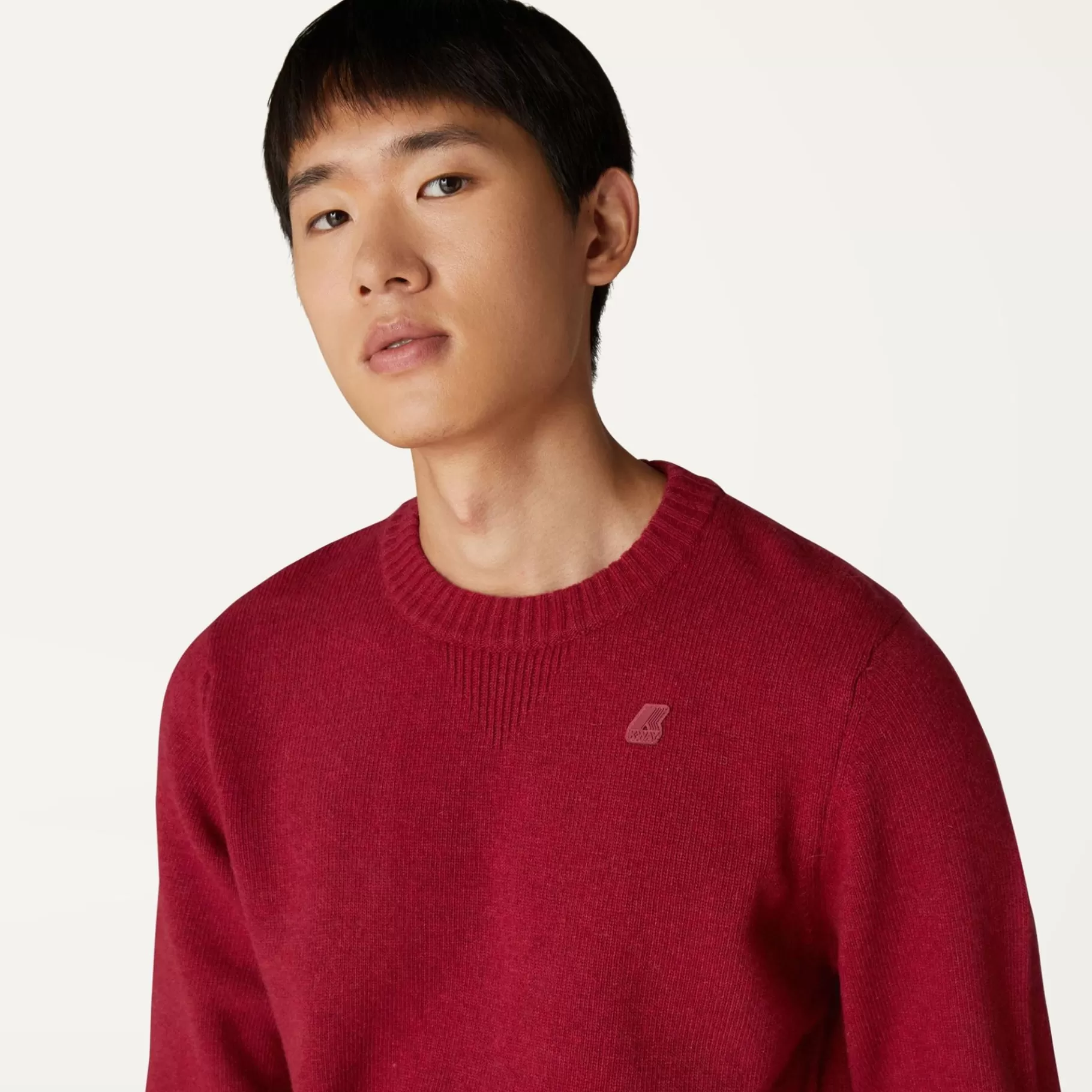 Jumpers & Pullovers*K-WAY Sebastien Lambswool - Knitwear - Pullover - Man - Red Dk Tomato