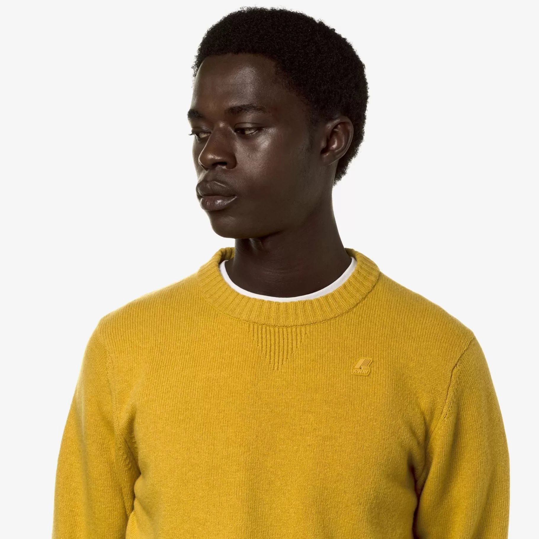 Jumpers & Pullovers*K-WAY Sebastien Lambswool - Knitwear - Pullover - Man - Yellow Mustard