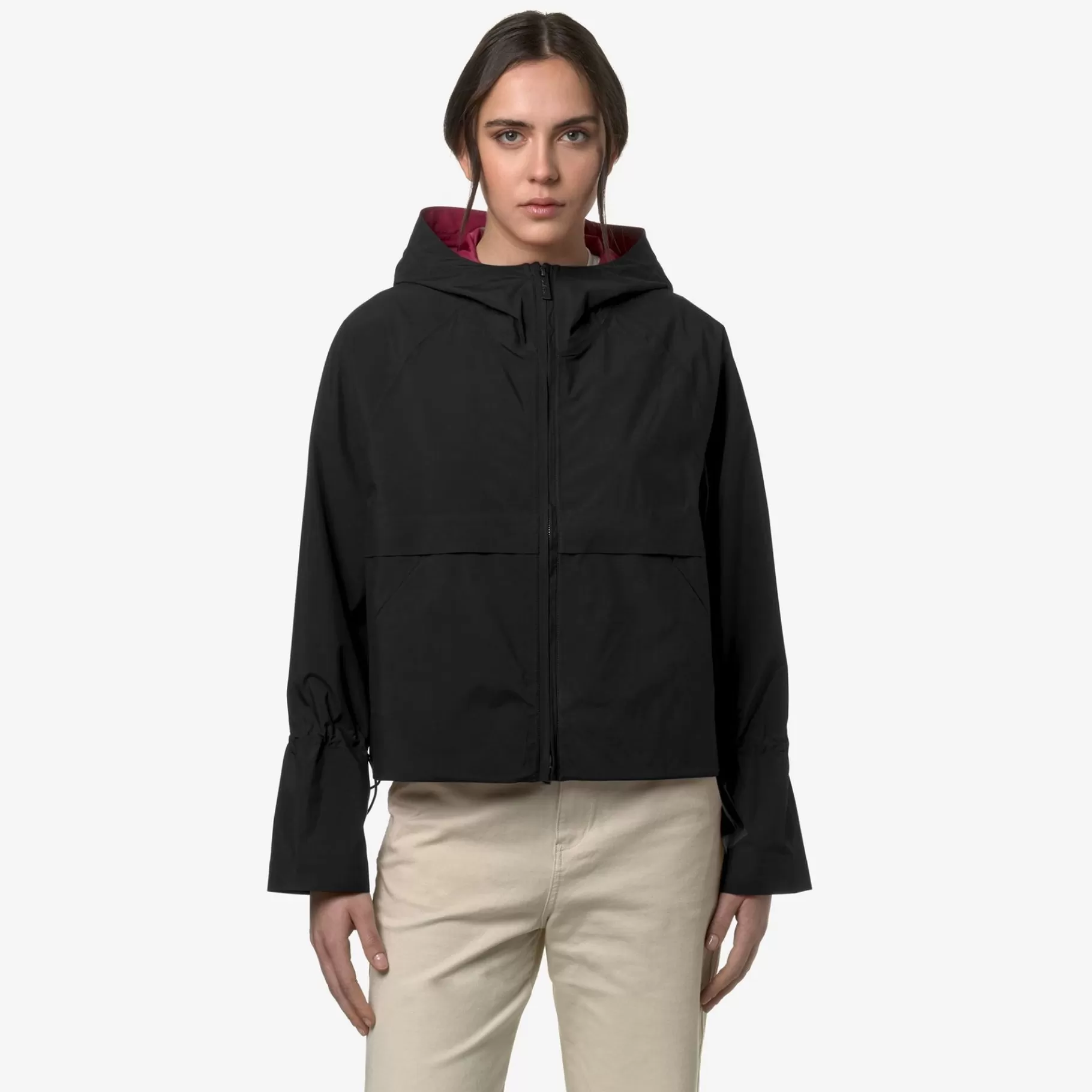 Short Jackets*K-WAY Soille Clean Look 3L - Jackets - Short - Woman - Black P-Red Dk