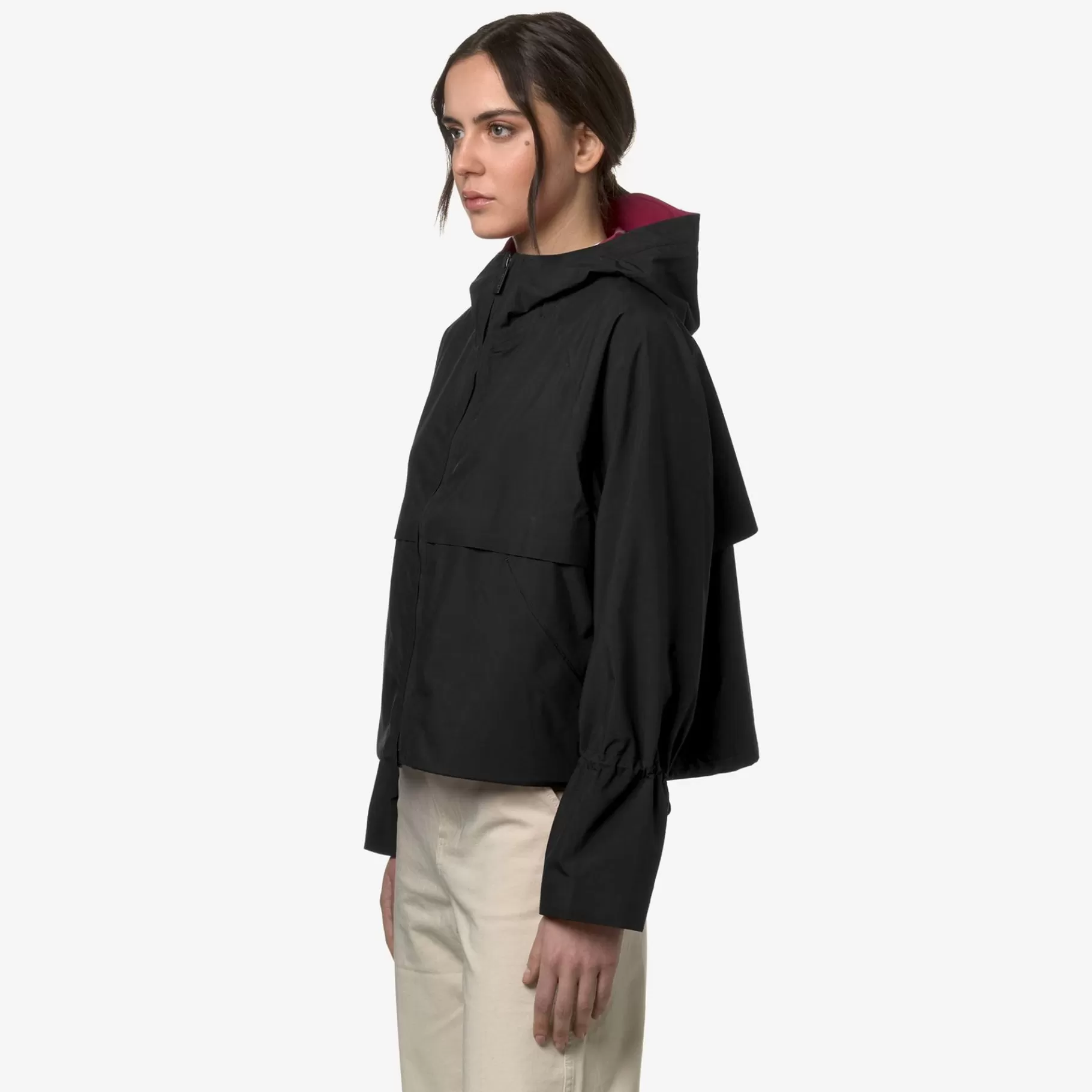 Short Jackets*K-WAY Soille Clean Look 3L - Jackets - Short - Woman - Black P-Red Dk