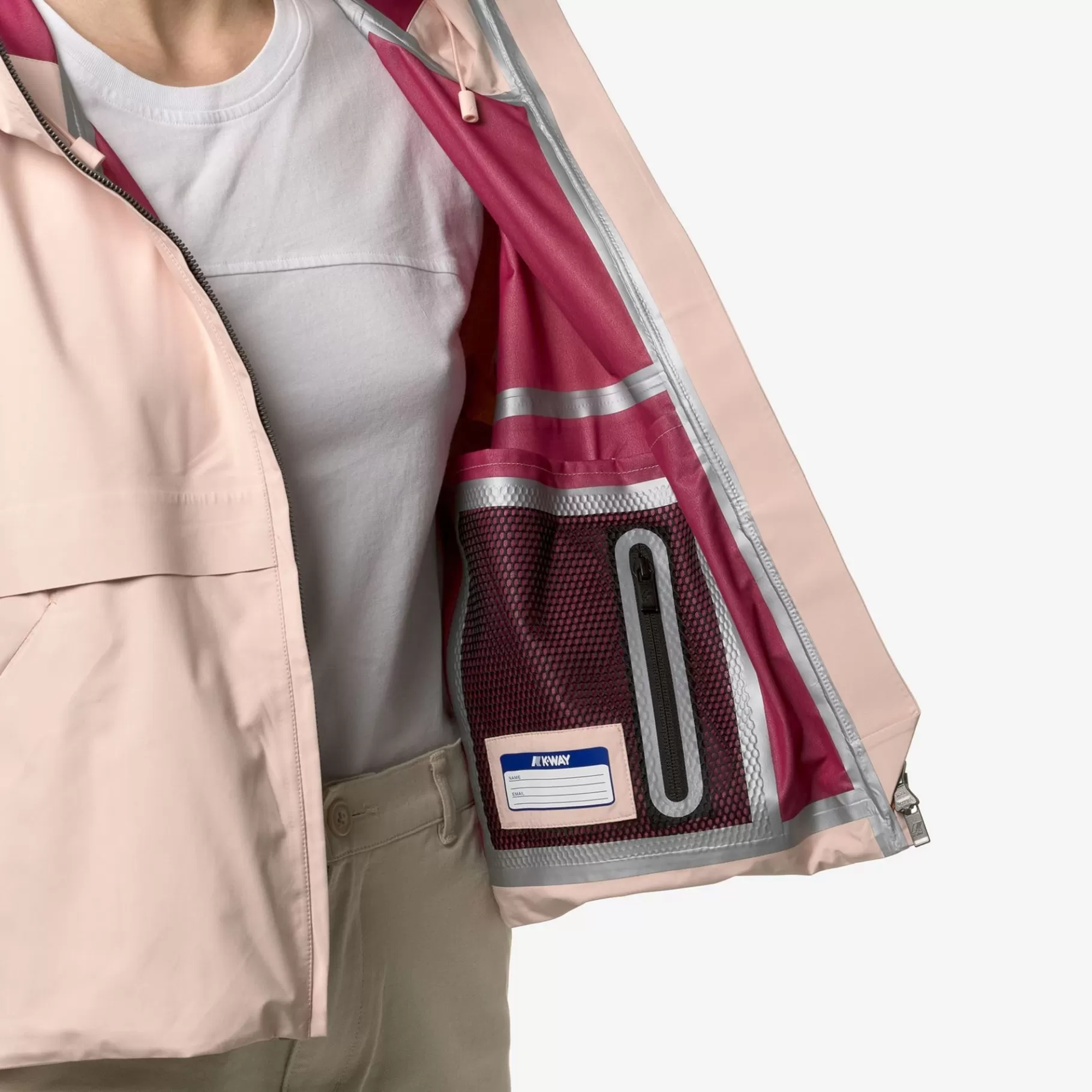 Short Jackets*K-WAY Soille Clean Look 3L - Jackets - Short - Woman - Pink Gardenia-Red Dk