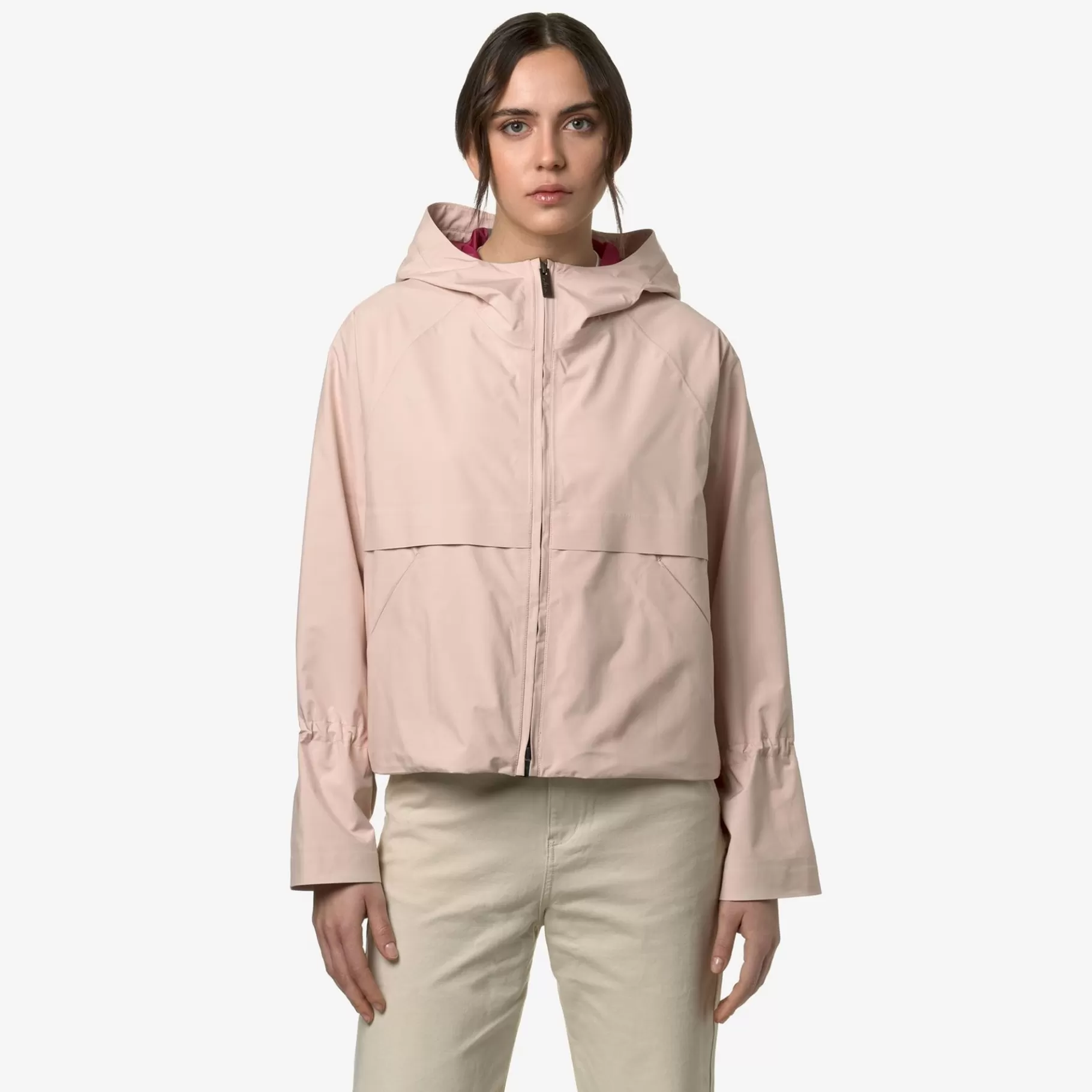 Short Jackets*K-WAY Soille Clean Look 3L - Jackets - Short - Woman - Pink Gardenia-Red Dk