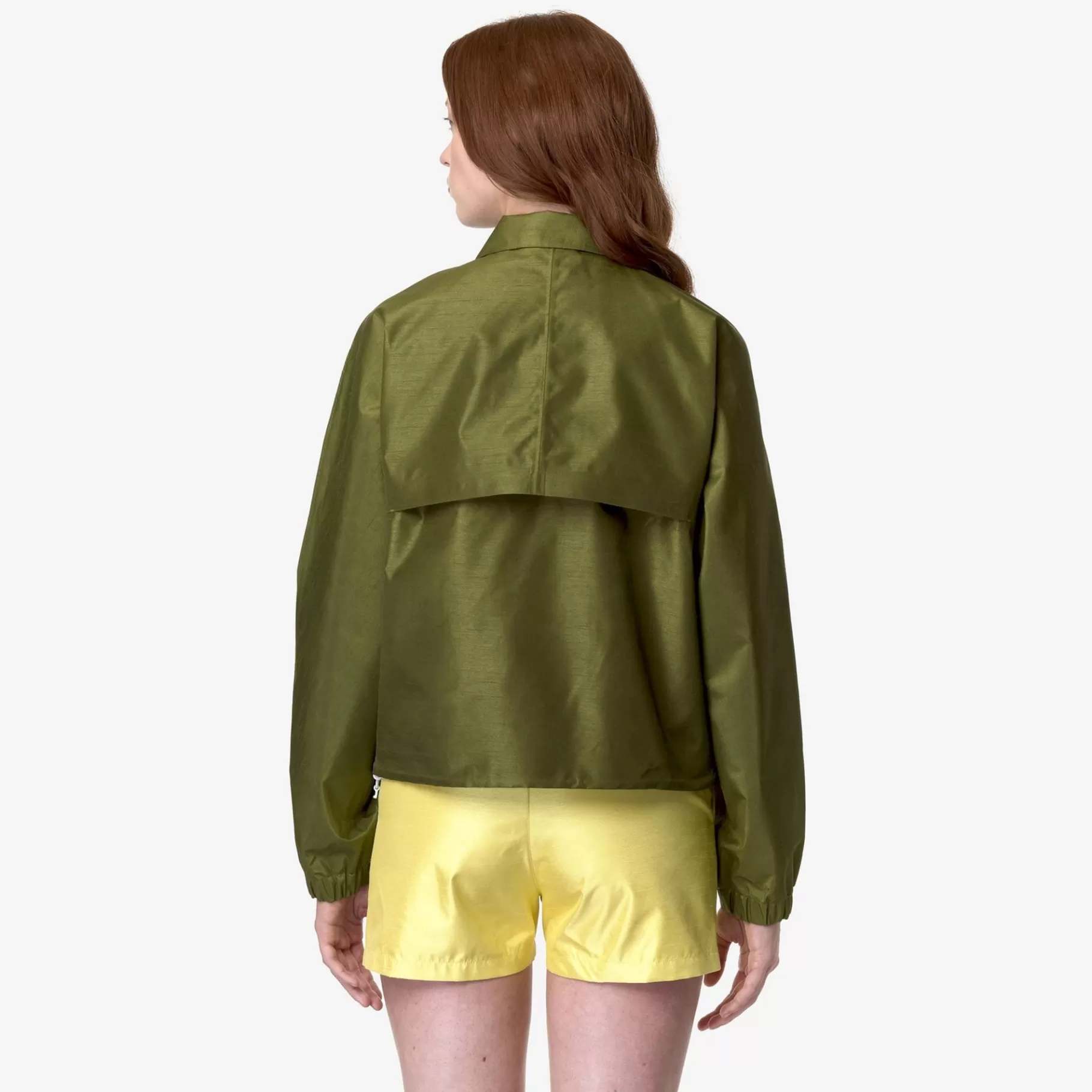 Short Jackets*K-WAY Soisir Shantung - Like 2L - Jackets - Short - Woman - Green Sphagnum Shantung