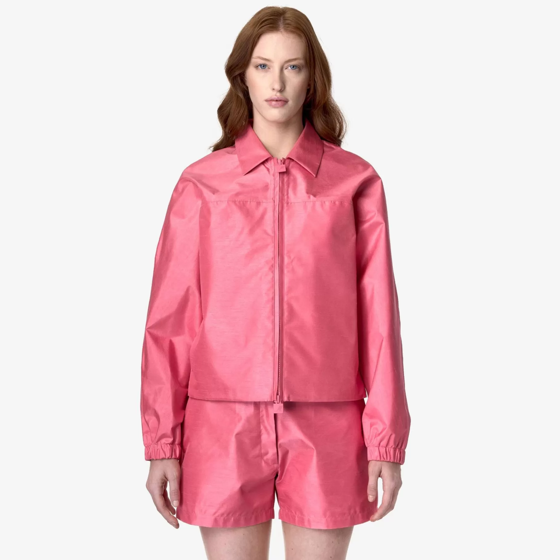 Short Jackets*K-WAY Soisir Shantung - Like 2L - Jackets - Short - Woman - Pink Camelia Shantung