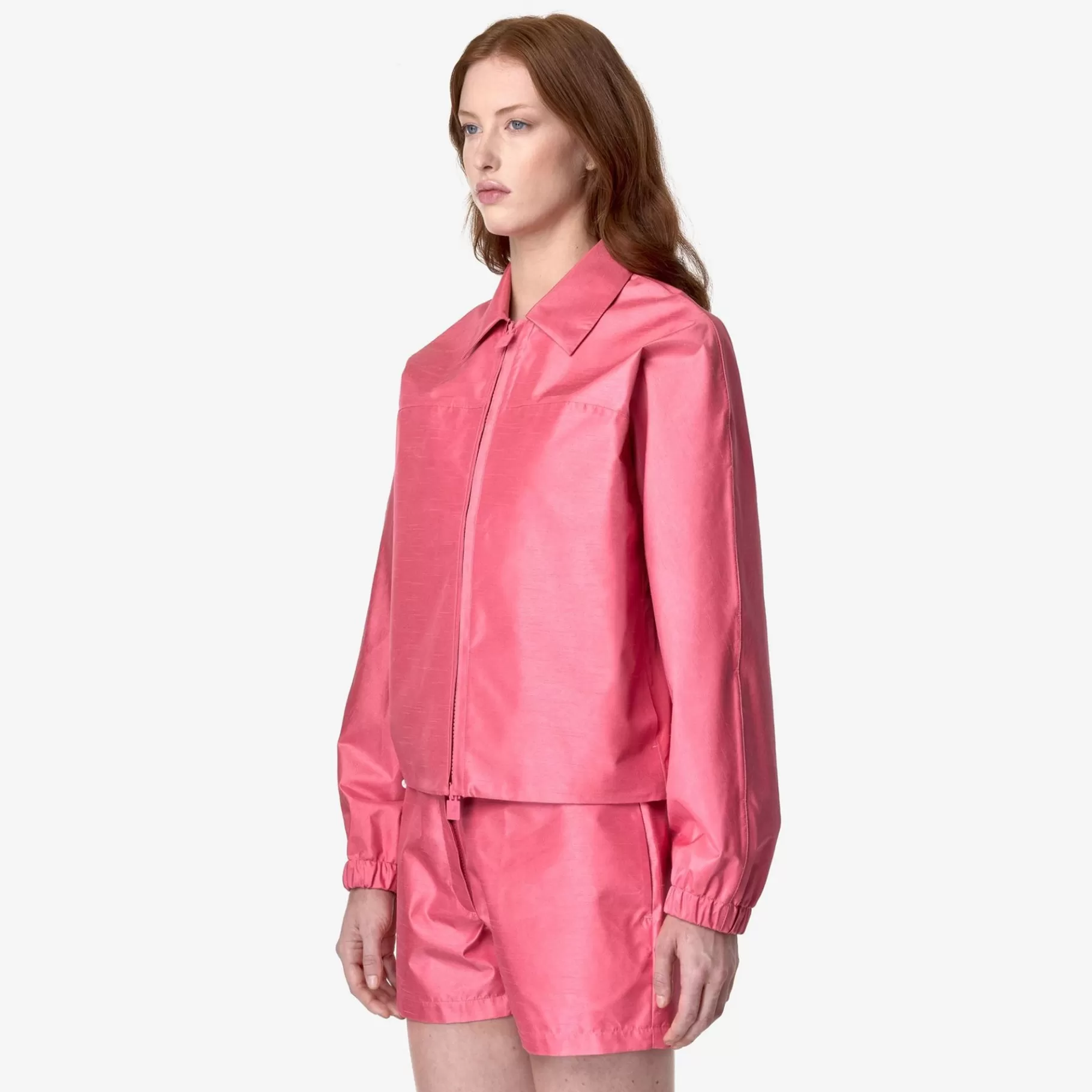 Short Jackets*K-WAY Soisir Shantung - Like 2L - Jackets - Short - Woman - Pink Camelia Shantung
