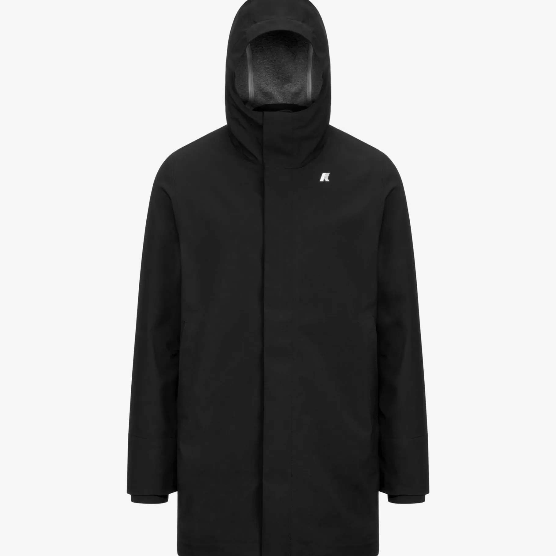 Coats And Long Jackets*K-WAY Tommy Bonded Jersey - Jackets - 3/4 Length - Man - Black Pure