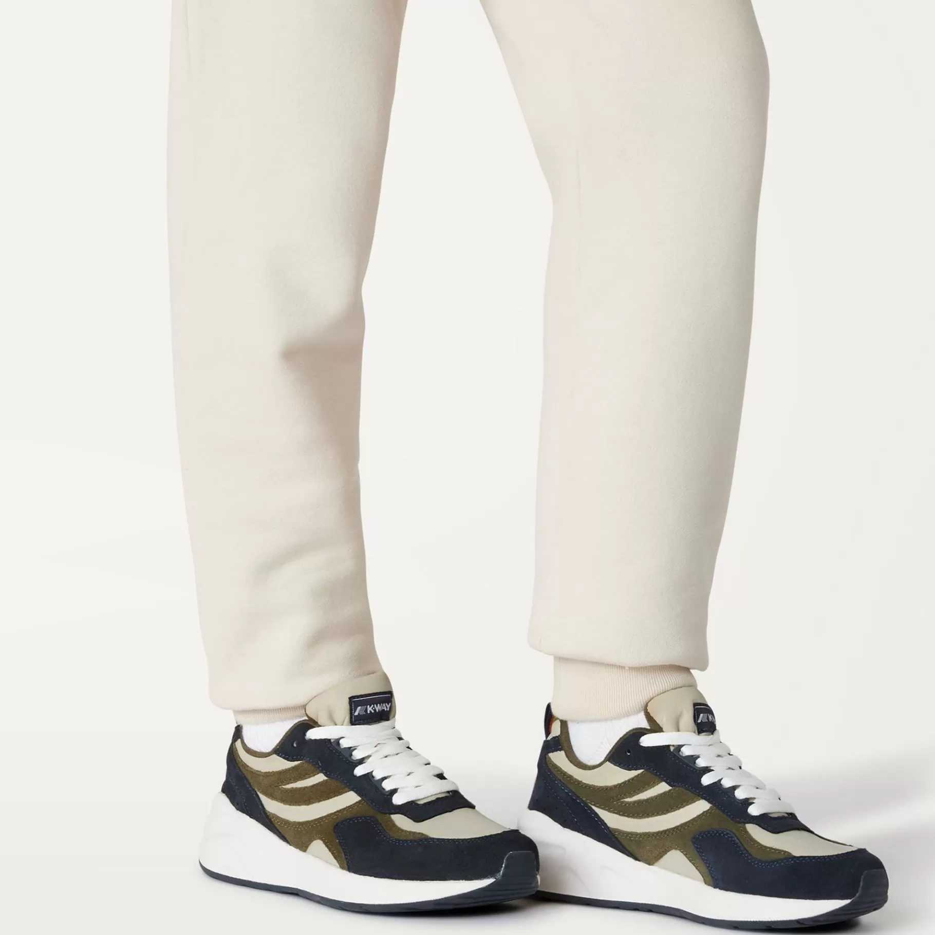 Sneakers*K-WAY Training 3.0 Laces - Sport Shoes - Low Cut - Unisex - Beige Grey-Blue Depth-Green Blackish