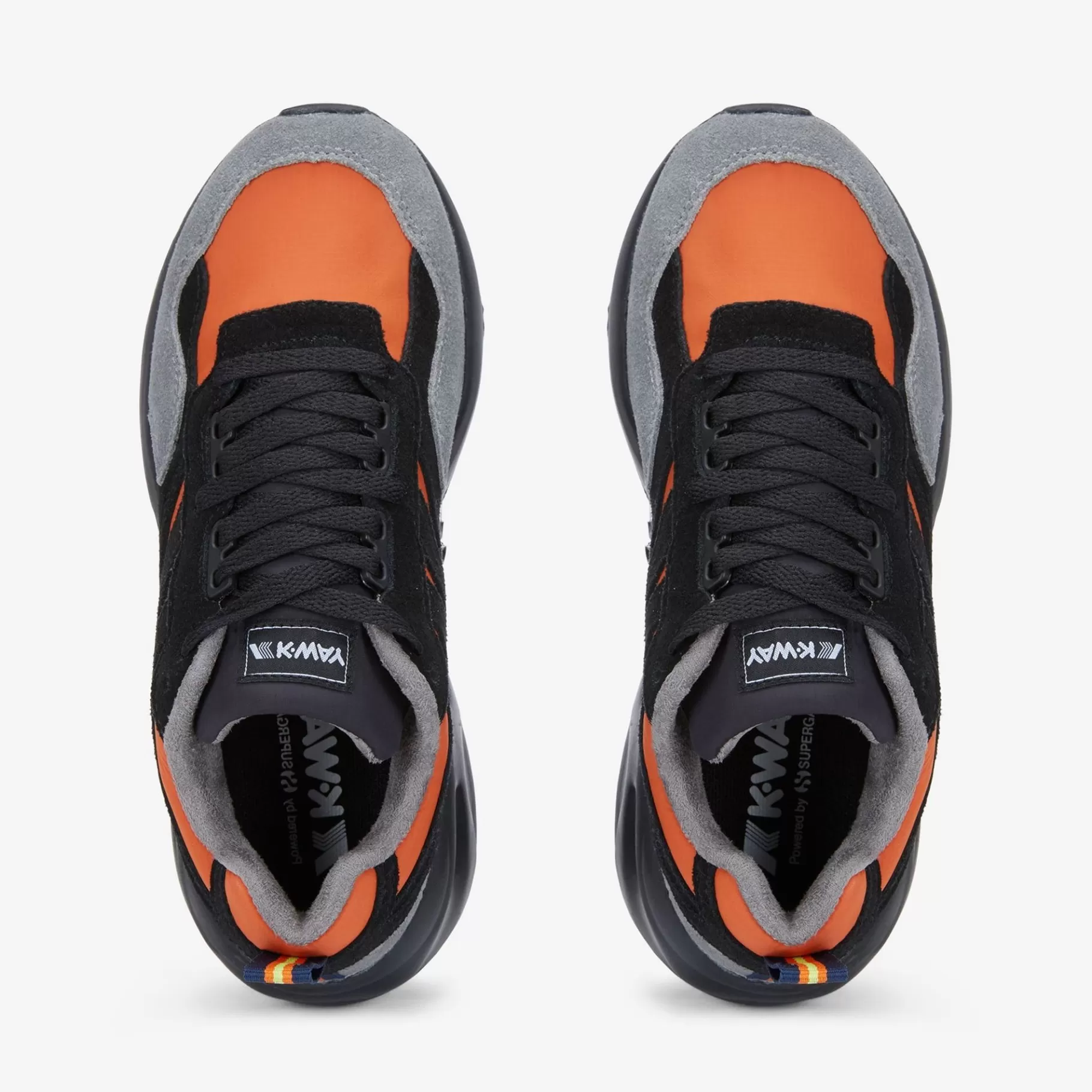 Sneakers*K-WAY Training 3.0 Laces - Sport Shoes - Low Cut - Unisex - Orange-Black-Mid Grey
