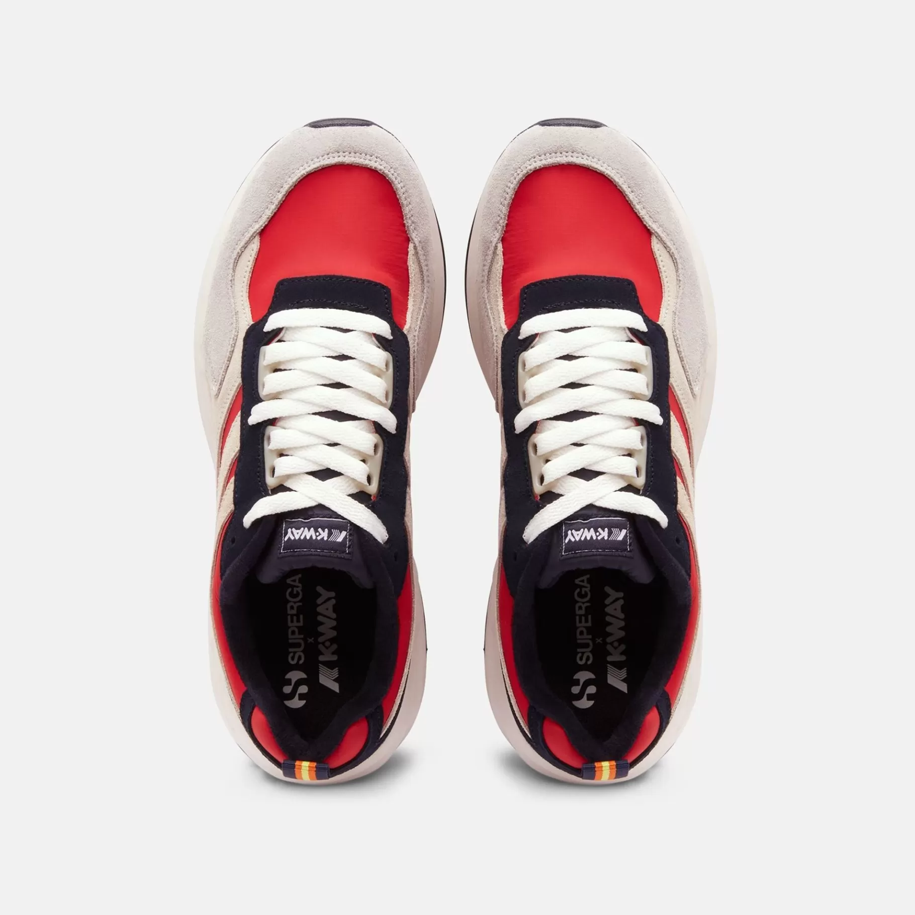 Sneakers*K-WAY Training 3.0 Laces - Sport Shoes - Low Cut - Unisex - Red-Lt Gray-White-Blu Navy
