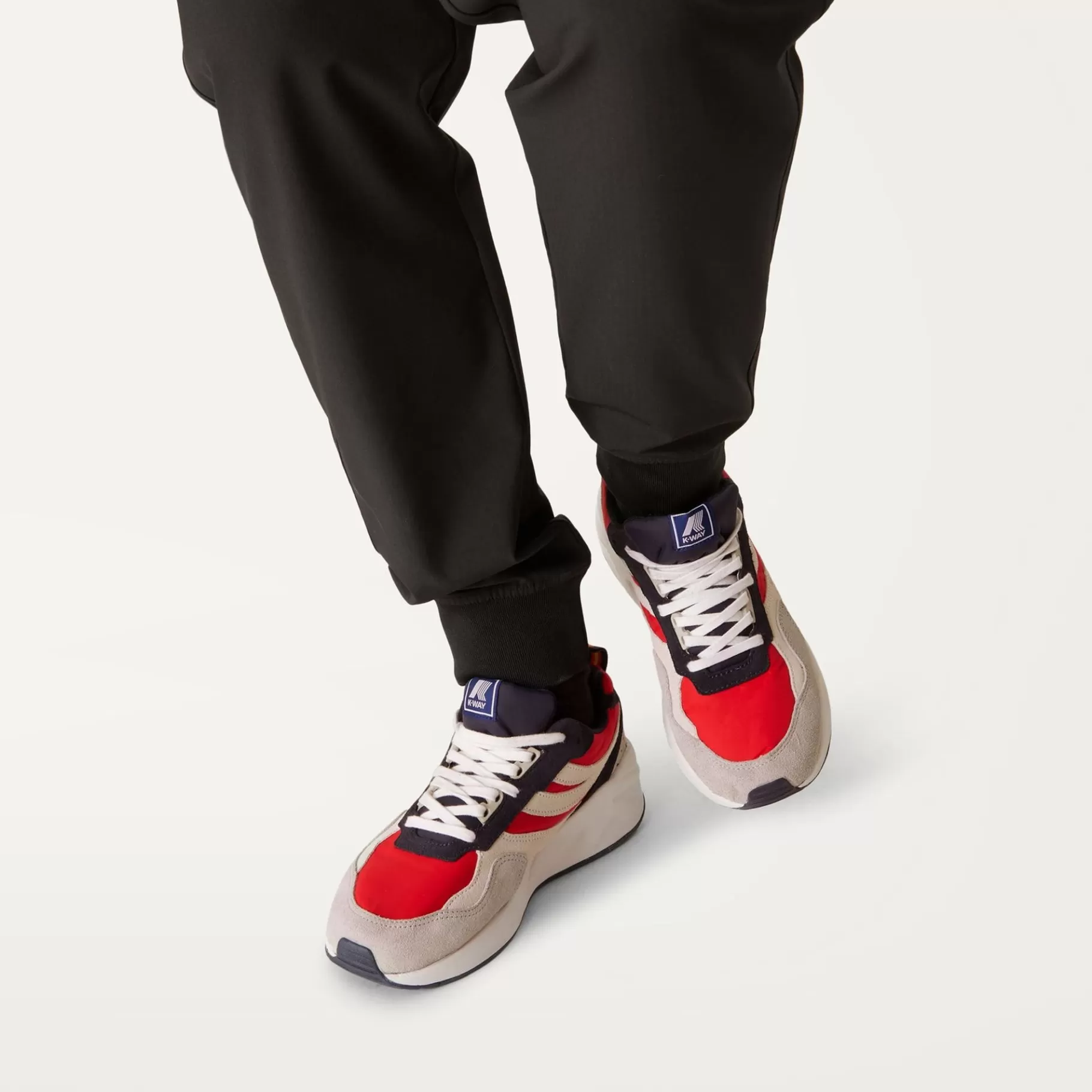 Sneakers*K-WAY Training 3.0 Laces - Sport Shoes - Low Cut - Unisex - Red-Lt Gray-White-Blu Navy