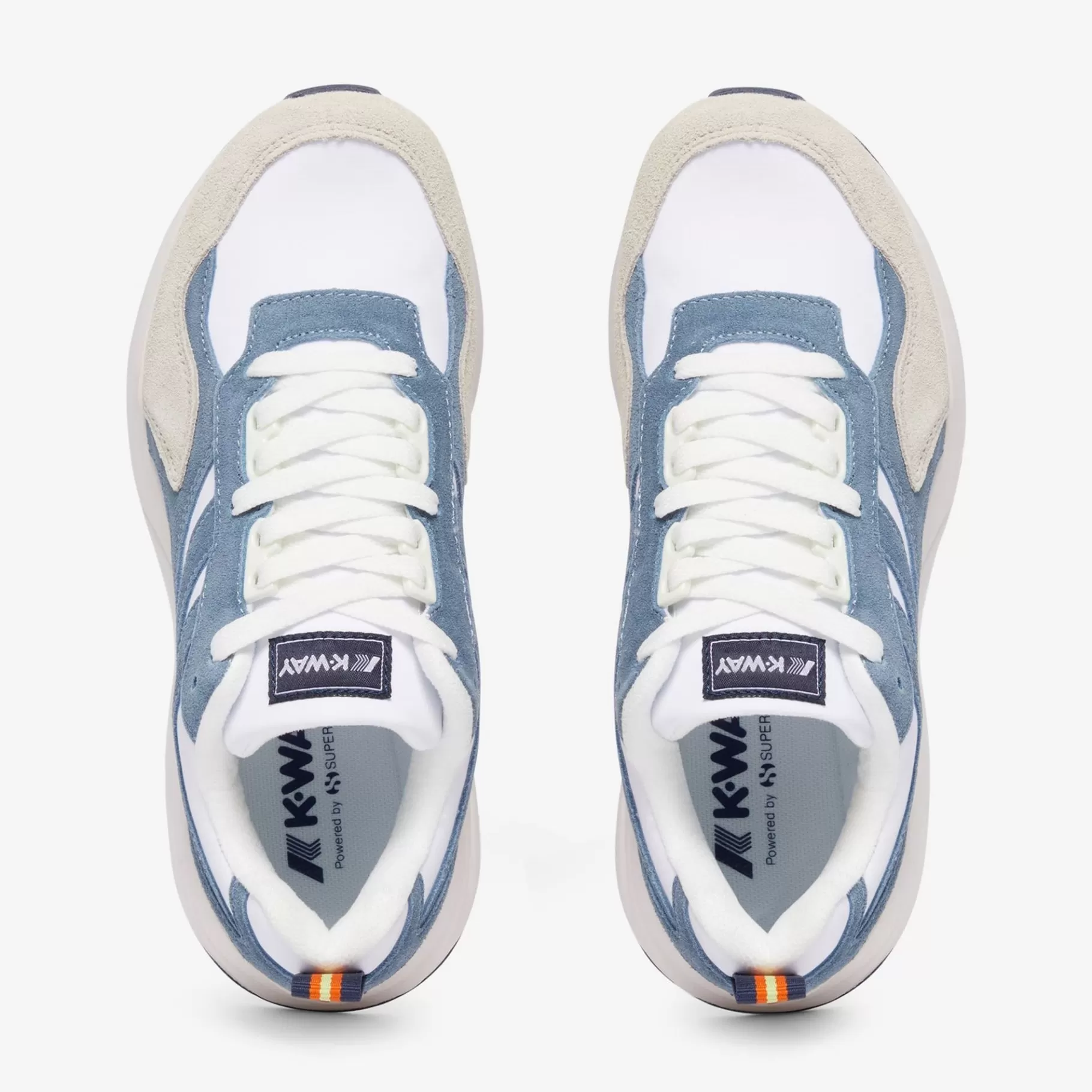 Sneakers*K-WAY Training 3.0 Laces - Sport Shoes - Low Cut - Unisex - White-Azure Blizzard-Beige Lt-Blue Depth