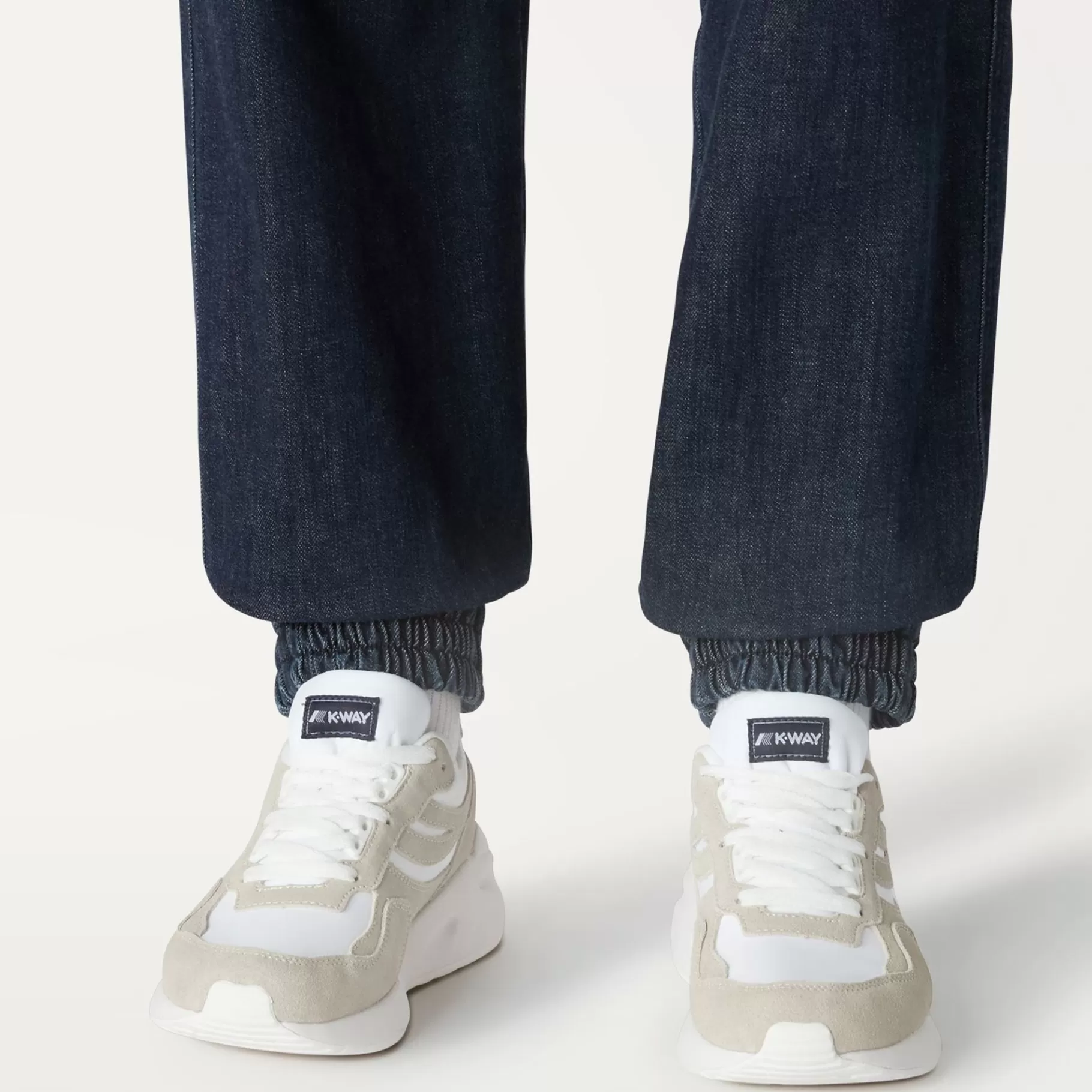 Sneakers*K-WAY Training 3.0 Laces - Sport Shoes - Low Cut - Unisex - White-Beige
