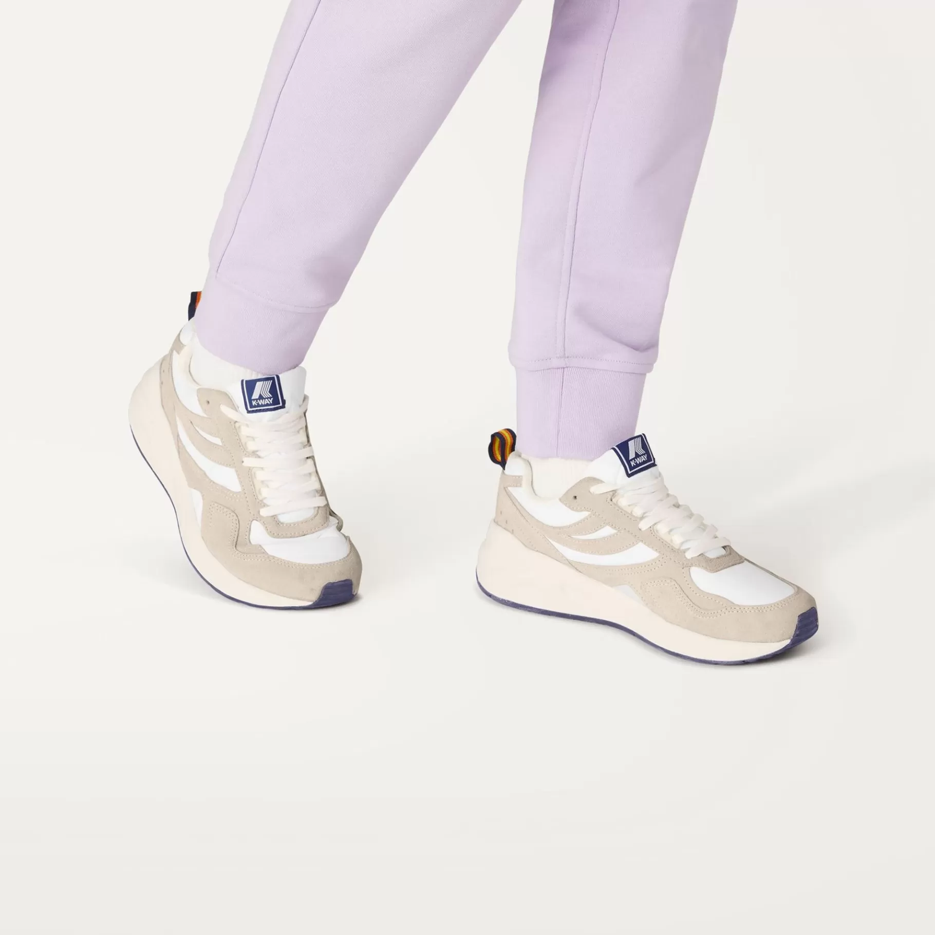 Sneakers*K-WAY Training 3.0 Laces - Sport Shoes - Low Cut - Unisex - White-Blu Navy