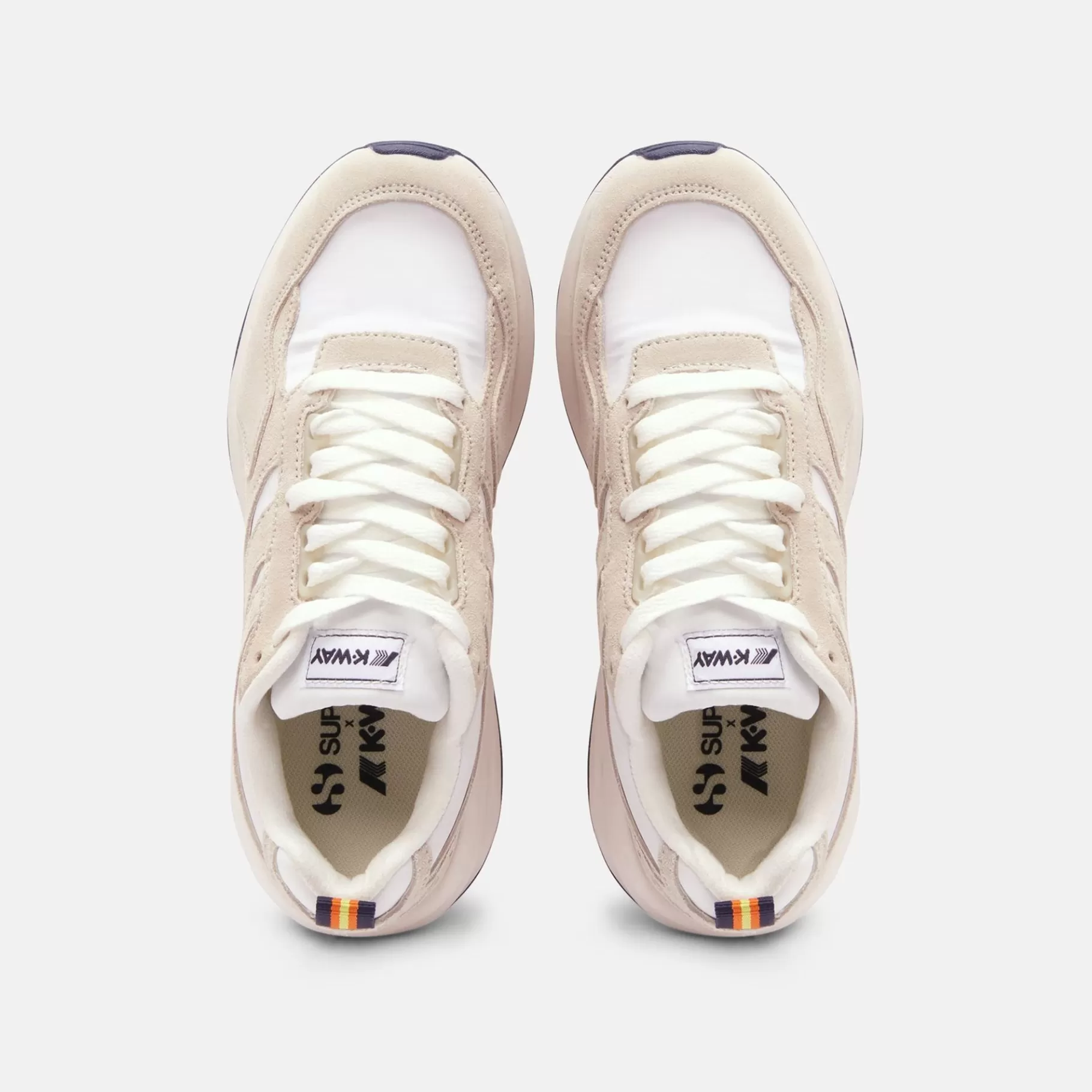 Sneakers*K-WAY Training 3.0 Laces - Sport Shoes - Low Cut - Unisex - White-Blu Navy