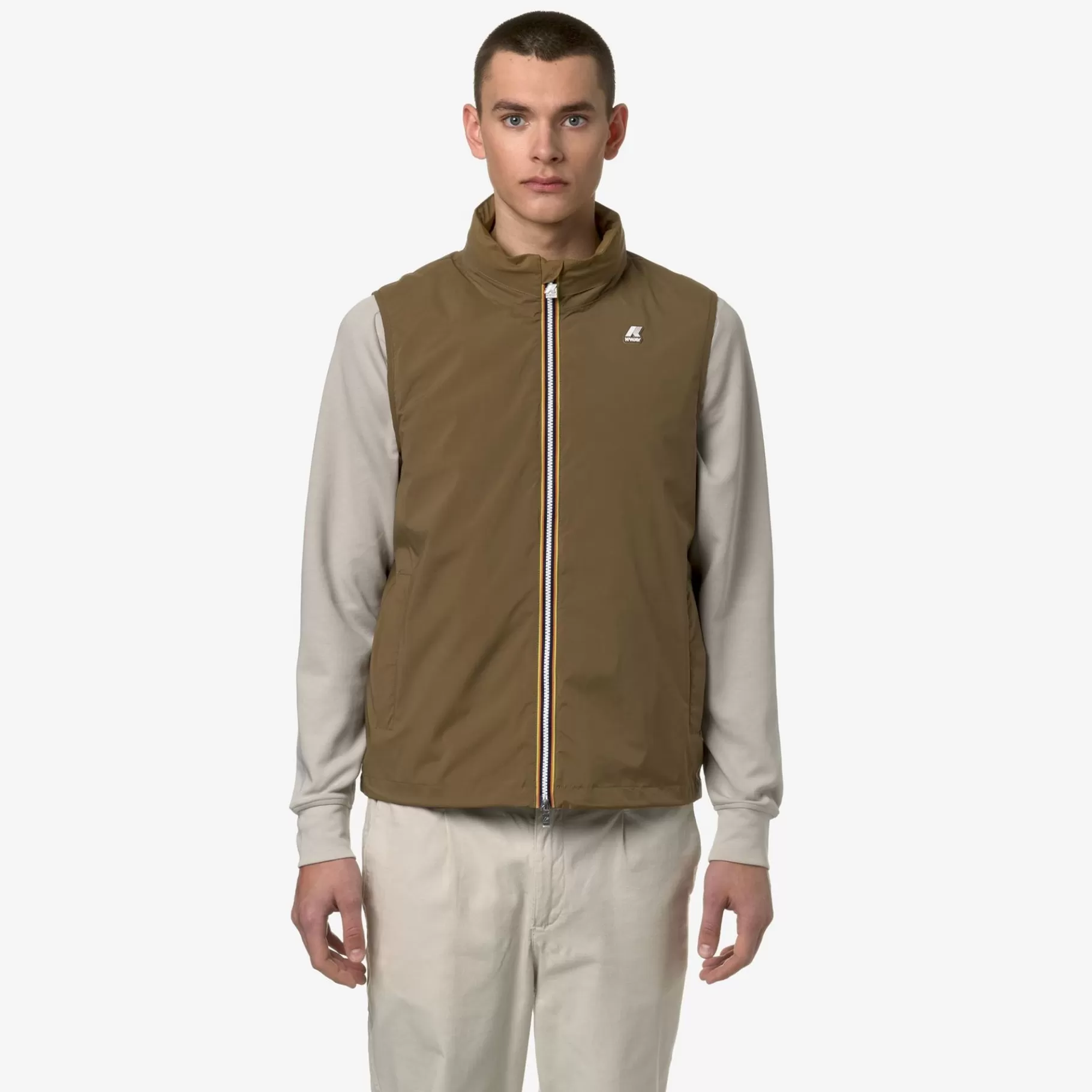Short Jackets*K-WAY Valen Stretch Nylon Jersey - Jackets - Short - Man - Brown Corda