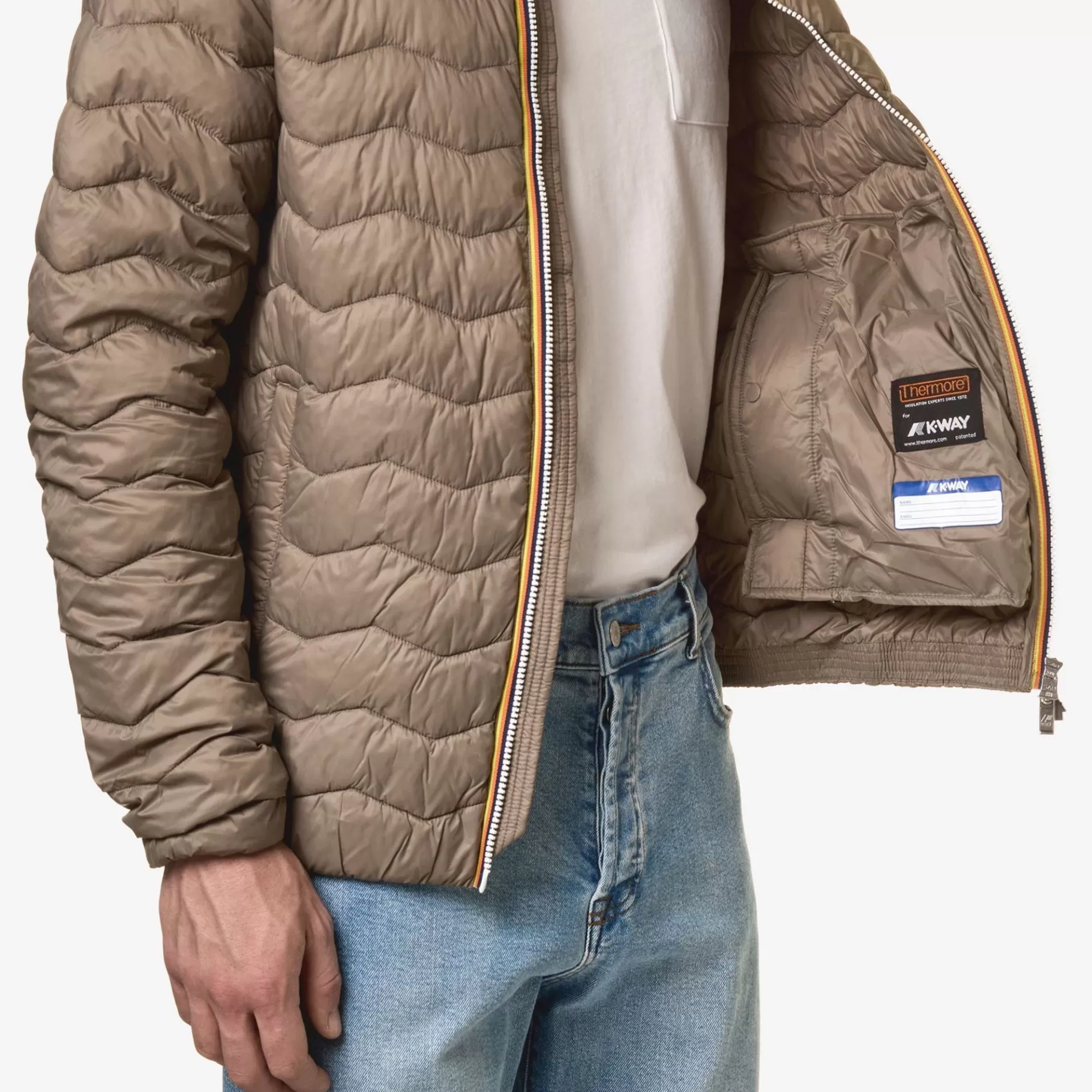 Short Jackets*K-WAY Valentine Quilted Warm - Jackets - Short - Man - Beige Taupe