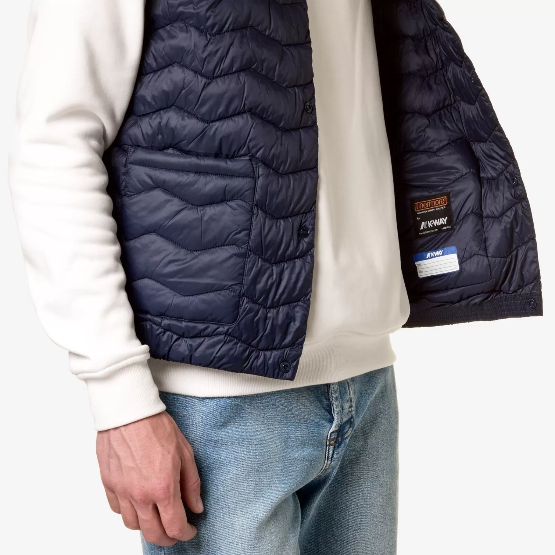 Vests*K-WAY Valty Quilted Warm - Jackets - Vest - Man - Blue Depth