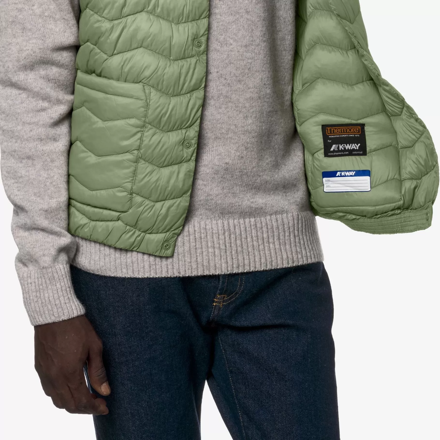 Vests*K-WAY Valty Quilted Warm - Jackets - Vest - Man - Green Sage